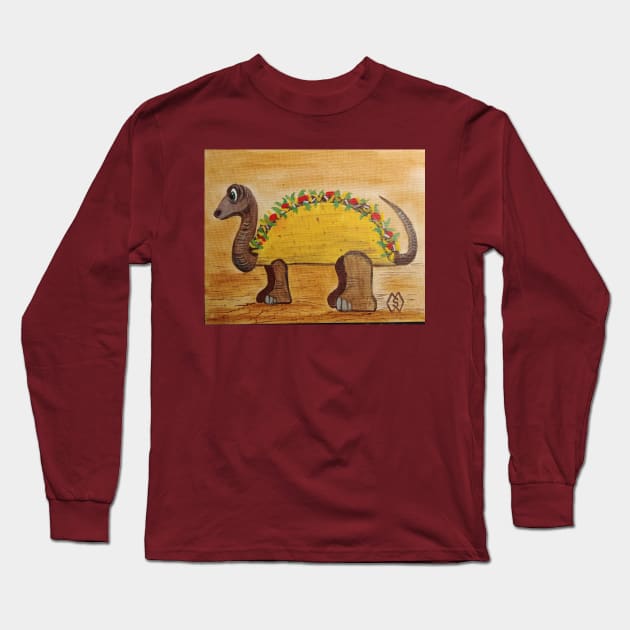 Tacosaurus Adventure Long Sleeve T-Shirt by Matt Starr Fine Art